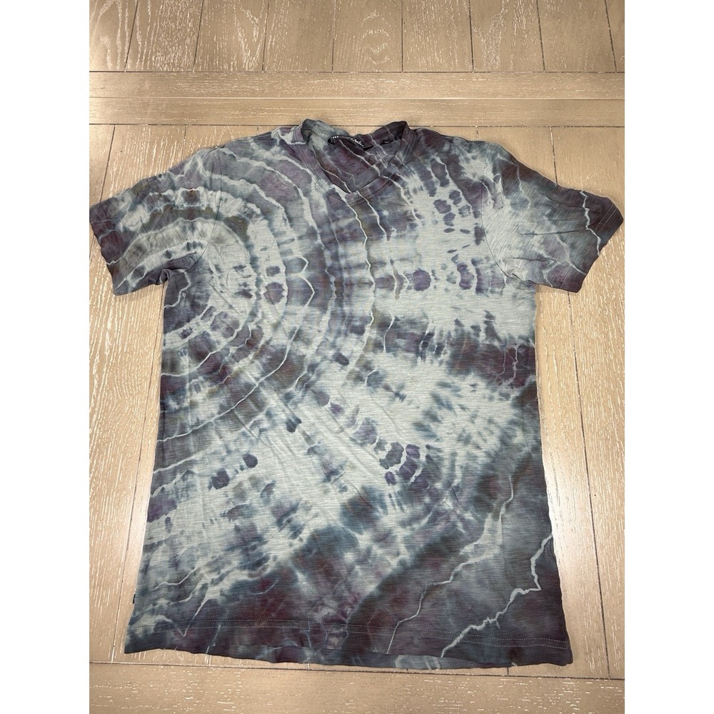 Travis Mathew Mens Shirt Tie Dye  Medium Custom V Neck Pima Cotton Upcycle‎